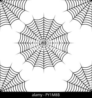 Spider web seamless pattern design isolé sur fond blanc Illustration de Vecteur