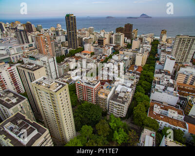 Ville de Rio de Janeiro, district de Leblon. Vue aérienne sur le quartier de Leblon Brésil Amérique du Sud. Banque D'Images