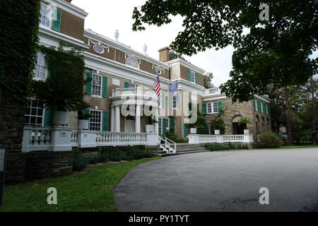 L'avant de Springwood, la maison de Franklin Delano Roosevelt à Hyde Park, New York. Photo par Dennis Brack Photo par Dennis Brack Banque D'Images