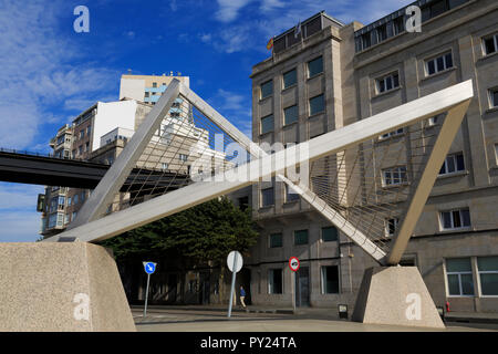 Sur Paraboloide Canovas del Castillo Road, Vigo, Galice, Espagne, Europe Banque D'Images