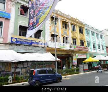 Vieux bâtiments coloniaux sur Leboh Ampang street dans le centre ville de Kuala Lumpur. Banque D'Images