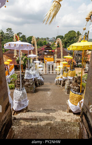 Pura Kehen, Balinais temple hindou à Bangli Regency, Bali, Indonésie décoré pour la fête. Melasti Banque D'Images