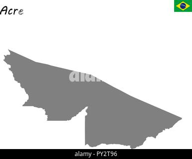 Carte de haute qualité d'Acre est un état du Brésil Illustration de Vecteur