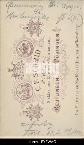 C F Schmid - Konrad Demmering WS1879-80 étudiant als R. Banque D'Images