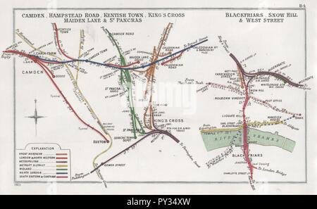 Camden, Hampstead Road, Kentish Town, King's Cross, Maiden Lane & St Pancras Blackfriars, Snow Hill et West Street RJD 84. Banque D'Images