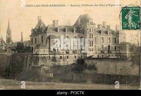 Cadillac-sur-Garonne - Château d'Epernon 14c. Banque D'Images