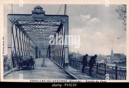 Cadillac-sur-Garonne - Pont metallique 1b. Banque D'Images