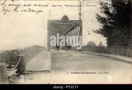 Cadillac-sur-Garonne - Pont metallique 1d. Banque D'Images