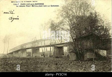 Cadillac-sur-Garonne - Pont metallique 3. Banque D'Images