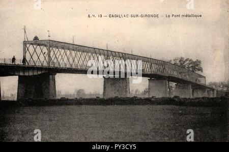 Cadillac-sur-Garonne - Pont metallique 4. Banque D'Images