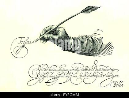 Calligrafie, Jan Van De Velde (1605). Banque D'Images