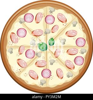 Pizza Italand Original illustration sur fond blanc Illustration de Vecteur