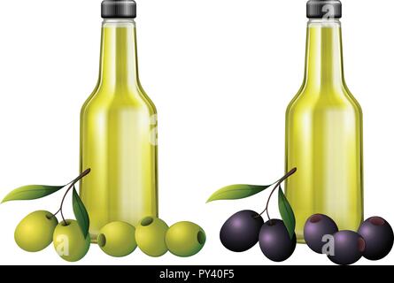 L'huile d'Olive Noir et Vert illustration Illustration de Vecteur