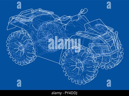 Quadbike VTT Présentation du concept. Vector Illustration de Vecteur