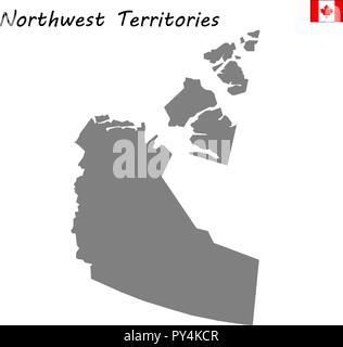 Carte de haute qualité des Territoires du Nord-Ouest est une province du Canada Illustration de Vecteur