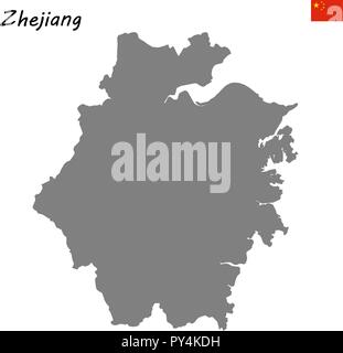 Carte de haute qualité de Zhejiang est une province de la Chine Illustration de Vecteur