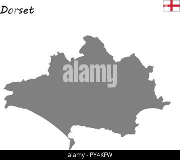 Carte de haute qualité est un comté de l'Angleterre. Dorset Illustration de Vecteur