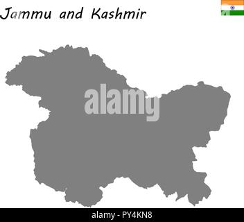 Carte de haute qualité du Jammu-et-Cachemire est un état de l'Inde Illustration de Vecteur