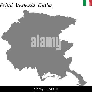 Carte de haute qualité de Friuli-Venezia Giulia est une région d'Italie Illustration de Vecteur