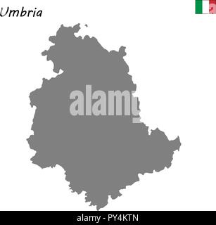 Carte de haute qualité de l'Ombrie est une région d'Italie Illustration de Vecteur