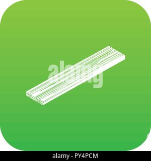 Planche de bois vert icône vector Illustration de Vecteur