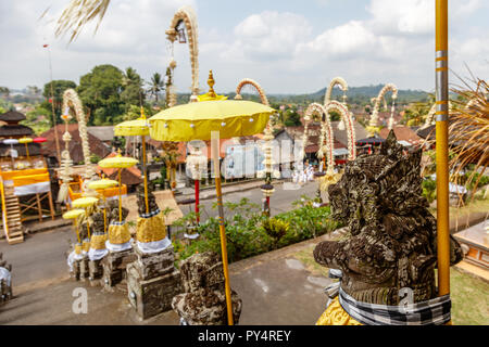 Pura Kehen, Balinais temple hindou à Bangli Regency, Bali, Indonésie décoré pour la fête. Melasti Banque D'Images