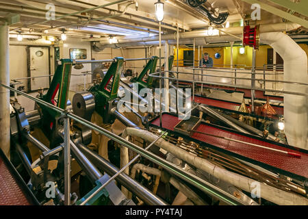 La salle des machines à vapeur dans Waverley P.S. Banque D'Images