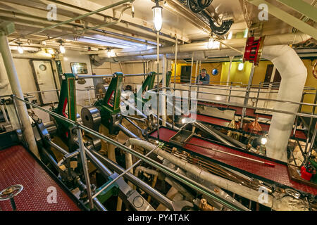 La salle des machines à vapeur dans Waverley P.S. Banque D'Images