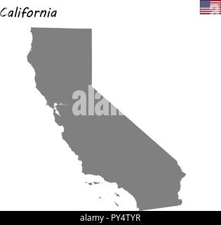 Carte haute qualité État des États-Unis. Californie Illustration de Vecteur