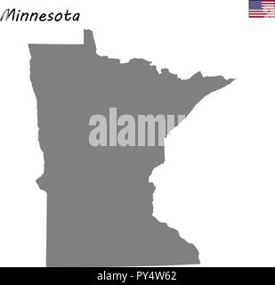 Carte haute qualité État des États-Unis. Minnesota Illustration de Vecteur