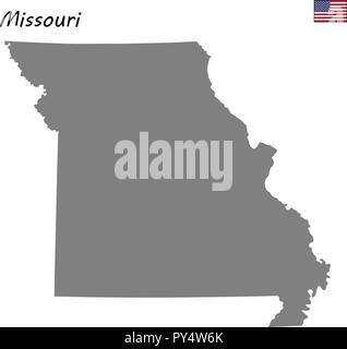 Carte haute qualité État des États-Unis. Missouri Illustration de Vecteur