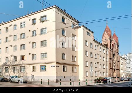 Wien, Gemeindebau der Zwischenkriegszeit, ehemaliges Familienasyl Einsiedlergasse Saint Richard, 9-11, Johann Stöhr Banque D'Images