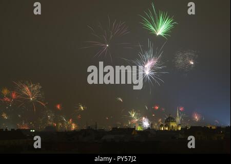 Wien, Silvesterfeuerwerk - Vienne, Fireworks Banque D'Images