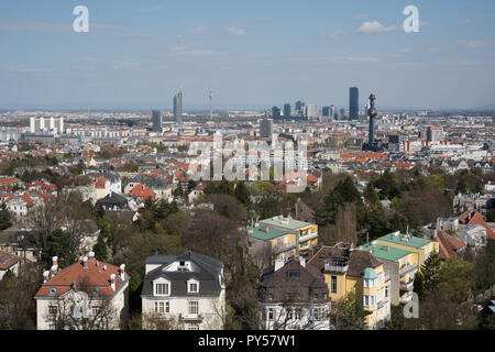 Wien, Blick über das Cottageviertel Richtung Donau Banque D'Images