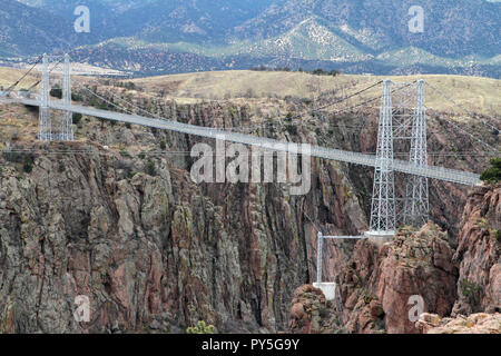 Une vue large de la Royal Gorge Bridge situé dans la région de Canon City, Colorado. Banque D'Images