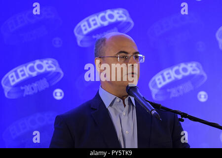 Wilson RJ - Candidat Candidats Gouvernement Rio de Janeiro - Wilson Witzel candidat pour Gouvernement de Rio de Janeiro par la CFP, pose pour des photos après débat promu par Rede Globo, dans les études de la station de radio à Rio de Janeiro de janvier. Photo : Thiago Ribeiro / AGIF Banque D'Images