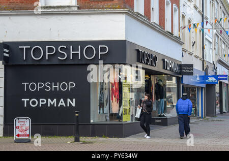 Worthing West Sussex Views & magasins de détail - Topshop et Topman store rue Montague Banque D'Images