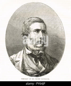 Le Major-général Sir Henry Havelock. Le général britannique, en particulier associé à l'Inde, repris Cawnpore durant la Rébellion indienne de 1857 Banque D'Images