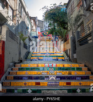 Escadaria Escalier Selarón - Rio de Janeiro, Brésil Banque D'Images