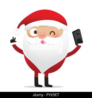 Joyeux Noël père noël personnage cartoon isolé sur fond whire illustration vecteur eps10 Illustration de Vecteur
