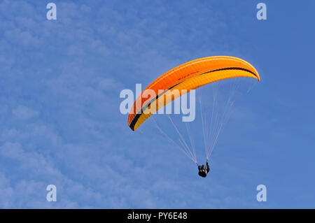 Parapente à la montagne Tegelberg dans les Alpes d'Ammergau, près de Schwangau, district d'Ostallgäu, Allgäu, Bavière, Allemagne Banque D'Images