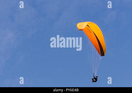 Parapente à la montagne Tegelberg dans les Alpes d'Ammergau, près de Schwangau, district d'Ostallgäu, Allgäu, Bavière, Allemagne Banque D'Images