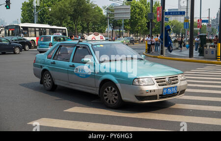 Un taxi à Shanghai, Chine, Asie Banque D'Images