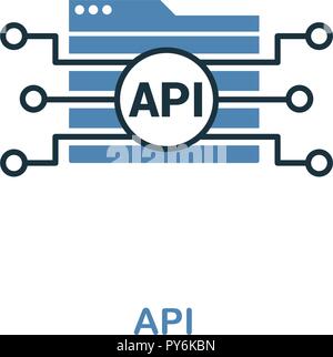 L'icône de création d'Api en deux couleurs. Style de design premium développement web icons collection. L'icône de l'api pour la conception web, les applications mobiles et l'impression de l'utilisation. Illustration de Vecteur