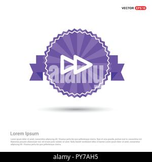 L'icône d'avance rapide - bannière du ruban violet Illustration de Vecteur