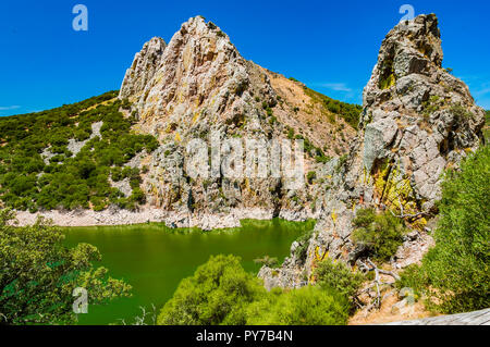 Point de vue de la Gypsy Jump - Peña Halcon. Parc National Monfrague. Cáceres, Extremadura, Espagne, Europe Banque D'Images