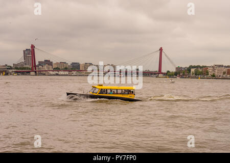 Rotterdam, Pays-Bas - 16 juillet 2016 : taxi de l'eau en accélérant au cours de la Meuse, à Rotterdam. Avec environ 50 lieux de départ il dispose d'une saf souvent Banque D'Images