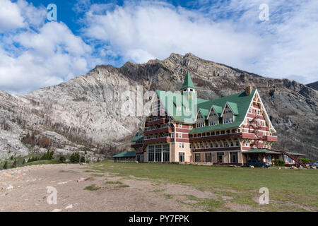 WATERTON, CANADA - 1 juillet 2018 : l'historique de l'Hôtel Prince De Galles à Waterton Lakes National Park, a été construite en 1927 Banque D'Images