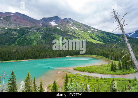 Josephine Lac depuis la Grinnell Glacier dans le Glacier National Park, Montana Banque D'Images