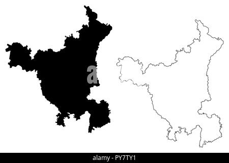 L'Haryana (États et territoires de l'union de l'Inde, États fédérés, République de l'Inde) map vector illustration, croquis Gribouillage à l'état d'Haryana site Illustration de Vecteur